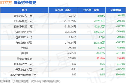 ST立方2025年三季報簡析 凈利潤承壓，大數(shù)據(jù)服務(wù)與應(yīng)收賬款管理成焦點
